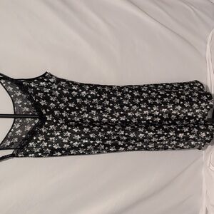 Floral Black and White Dress